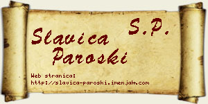 Slavica Paroški vizit kartica